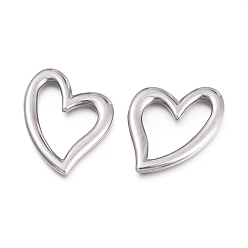 Stainless Steel Color 304 Stainless Steel Linking Rings, Heart, Stainless Steel Color, 39x28.5x3mm, Inner Diameter: 29x18.5mm