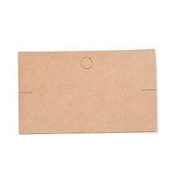 Bois Solide Carte d'affichage de bracelet en papier kraft vierge, rectangle, burlywood, 6x10x0.05 cm, Trou: 8mm