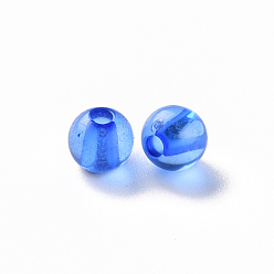 Bleu Royal Perles acryliques transparentes, ronde, bleu royal, 6x5mm, Trou: 1.8mm, environ4400 pcs / 500 g