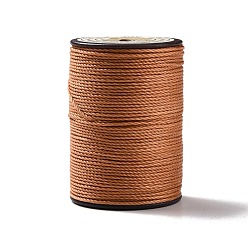 Perú Hilo redondo de hilo de poliéster encerado, cordón de micro macramé, cuerda retorcida, para coser cuero, Perú, 0.8 mm, aproximadamente 54.68 yardas (50 m) / rollo