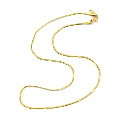 Golden Ion Plating(IP) 304 Stainless Steel Flat Snake Chain Necklaces, Golden, 19.96 inch(50.7cm)