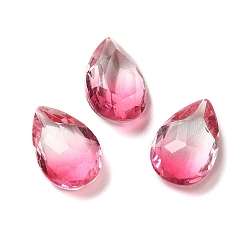 Rosa Facetas k 9 cabujones de strass de cristal, señaló hacia atrás, lágrima, rosa, 10x7x4 mm