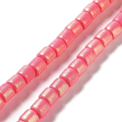 Light Coral Spray Painted Handmade Polymer Clay Beads Strands, for DIY Jewelry Crafts Supplies, Column, Light Coral, 6~6.5x6mm, Hole: 1.8mm, about 63~65pcs/strand, 15.43~15.87 inch(39.2~40.3cm)
