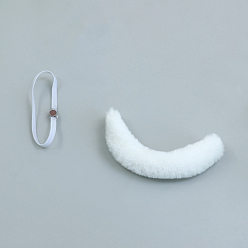 White Mini Plush Doll Cat Tail, with Magnet, for DIY Moppet Makings Kids Photography Props Decorations Accessories, White, 120mm