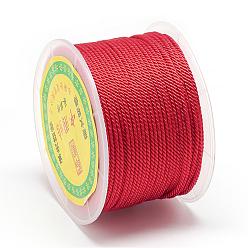 Red Nylon Threads, Milan Cords/Twisted Cords, Red, 1.5~2mm, about 54.68 yards(50m)/roll