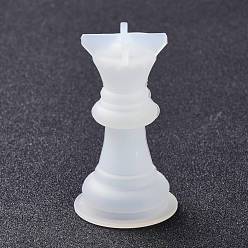 Белый Силиконовые формы для шахмат своими руками, формы для литья смолы, инструменты для производства глиняных ремесел, королева, белые, 33x58 мм, внутренний диаметр: 25 мм