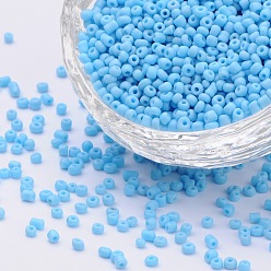 Light Sky Blue 8/0 Glass Seed Beads, Opaque Colours Seed, Small Craft Beads for DIY Jewelry Making, Round, Round Hole, Light Sky Blue, 8/0, 3mm, Hole: 1mm, about 1111pcs/50g, 50g/bag, 18bags/2pounds