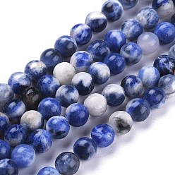 Sodalite Natural Sodalite Beads Strands, Round, 6mm, Hole: 1mm, about 37pcs/Strand, 15.16 inch(38.5cm)