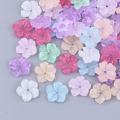 (52) Непрозрачная лаванда Бусины из cмолы, для изготовления ювелирных изделий, цветок, разноцветные, 12.5x12.5x3.5 мм, отверстие : 1.2 мм