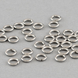 Stainless Steel Color 304 Stainless Steel Open Jump Rings, Stainless Steel Color, 18 Gauge, 5x1mm, Inner Diameter: 3mm