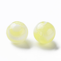 Champagne Yellow Acrylic Beads, Imitation Gemstone, Round, Champagne Yellow, 12mm, Hole: 2mm, about 560pcs/500g