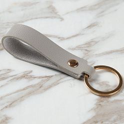 Gris Porte-clés en cuir pu avec boucle de ceinture en fer pour clés, grises , 10.5x3 cm