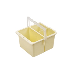 Yellow Plastic Detachable Wash Pen Barrel, Painting Brush Washing Bucket, Art Supplies for Drawing Home School, Rectangle, Yellow, 16.2x13.9x9.5cm