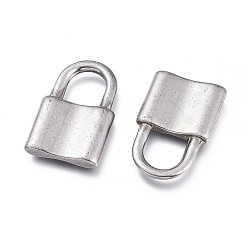 Stainless Steel Color 304 Stainless Steel Pendants, Padlock, Stainless Steel Color, 31x20x4.5mm, Hole: 10x11mm