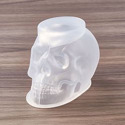 Blanc Fantôme Fabrication de bougies bricolage moules en silicone, thème de l'Halloween, 3d crâne, fantôme blanc, 6.6x7.7x11 cm, Diamètre intérieur: 8.2x4.4 cm