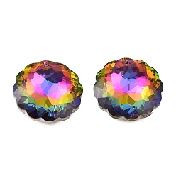 Coloré Breloques de verre électrolytique, facette, pour pendentifs suspendus en cristal lustre, plat rond, colorées, 44.5x44x18mm, Trou: 1.8mm