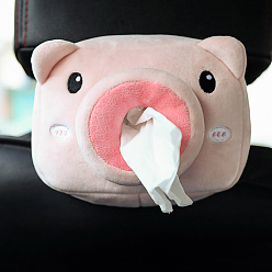 Pig Felt Vehicle Backseat Tissue Holder, Cartoon Animal Hanging Organizer, Pig, 110x160x60mm