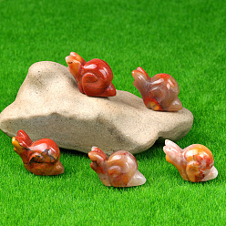 Jade Natura Colorl Jade Carved Healing Snail Figurines, Reiki Energy Stone Display Decorations, 18x24~28x14mm