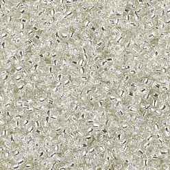 (21) Silver-Lined Transparent Crystal Clear Toho perles de rocaille rondes, perles de rocaille japonais, (21) limpide transparent doublé d'argent, 11/0, 2.2mm, Trou: 0.8mm, environ5555 pcs / 50 g