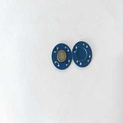 Sky Blue Iron Magnetic Buttons Snap Magnet Fastener, Flat Round, for Cloth & Purse Makings, Sky Blue, 2x0.3cm