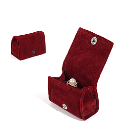 Rouge Foncé Boîtes de rangement de bijoux en velours arc, étui de voyage portable avec fermoir à pression, pour porte-boucles d'oreilles, cadeau pour les femmes, rouge foncé, 3.1x6.2x4.1 cm