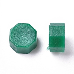 Verde Oscuro Sellado de partículas de cera, para sello de sello retro, octágono, verde oscuro, 9 mm, sobre 1500 unidades / 500 g