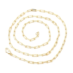 Real 14K Gold Plated 925 Sterling Silver Paperclip Chain Necklace, with S925 Stamp, Real 14K Gold Plated, 17.72 inch(45cm)