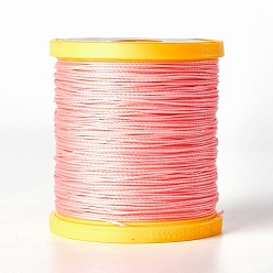 Pink Round Waxed Polyester Cord, Micro Macrame Cord, Leather Sewing Thread, for Bracelets Jewelry Making, Beading Crafting Macrame, Pink, 0.65mm, about 164.04 yards(150m)/roll