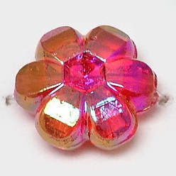 Crimson Eco-Friendly Transparent Acrylic Beads, Rice, AB Color, Crimson, 6x3mm, Hole: 1mm, about 19500pcs/500g