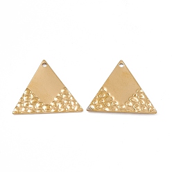 Real 18K Gold Plated Ion Plating(IP) 304 Stainless Steel Pendants, Triangle Charm, Real 18K Gold Plated, 23x26.5x1mm, Hole: 1.5mm