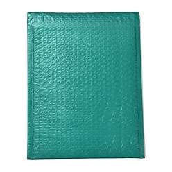 Bleu Vert Sacs d'emballage en film mat, courrier à bulles, enveloppes matelassées, rectangle, sarcelle, 31.2x23.8x0.2 cm