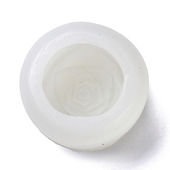 Blanco Moldes de silicona de calidad alimentaria para velas diy con tema del día de San Valentín, molde de jabón hecho a mano, Molde para tarta de mousse de chocolate, rosa, blanco, 63x47 mm, diámetro interior: 39 mm