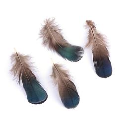 Medium Blue Chicken Feather Costume Accessories, Dyed, Medium Blue, 20~105x10~25mm