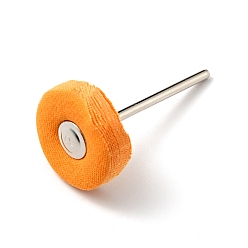 Темно-Оранжевый Многофункциональные тканевые насадки с плоской круглой головкой, принадлежности для шлифовки и полировки на оправке, с железной осью, для металла, нефрит, стекло, ювелирные изделия, темно-оранжевый, 4.15x0.2 см