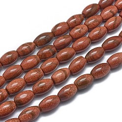 Goldstone Synthetic Goldstone Beads Strands, Oval, 12x8mm, Hole: 1mm, about 33pcs/strand, 15.3 inch(39cm)
