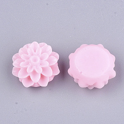 Pink Resin Cabochons, Flower, Pink, 15x8mm