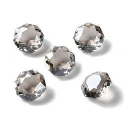 Gris Claro Cabujones de diamantes de imitación de vidrio transparente, facetados, señaló hacia atrás, octágono, gris claro, 10x10x6 mm