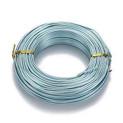Pale Turquoise Round Aluminum Wire, Flexible Craft Wire, for Beading Jewelry Doll Craft Making, Pale Turquoise, 12 Gauge, 2.0mm, 55m/500g(180.4 Feet/500g)