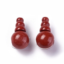 Red Jasper Natural Red Jasper 3 Hole Guru Beads, T-Drilled Beads, for Buddhist Jewelry Making, Grade A, 18~18.5x10~10.5mm, Hole: 1.2mm and 1.6mm