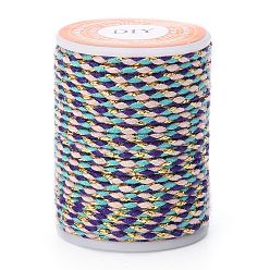 Púrpura Cordón de polialgodón de 4 capas., cuerda de algodón macramé hecha a mano, para colgar en la pared de cuerdas colgador de plantas, tejido de hilo artesanal de bricolaje, púrpura, 1.5 mm, aproximadamente 4.3 yardas (4 m) / rollo
