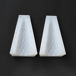 Blanco 3d árbol de navidad diy vela dos partes moldes de silicona, para hacer velas perfumadas de árbol de navidad, blanco, ensamblado: 7x7x10.5 cm, diámetro interior: 5x10 cm