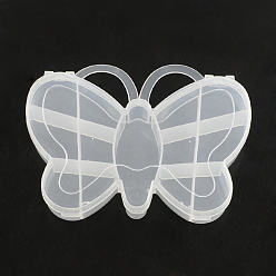 Clair Des conteneurs de stockage de perles papillon en plastique, 13 compartiments, clair, 11.2x13.8x1.9 cm