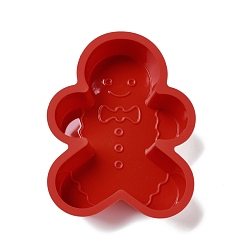 FireBrick DIY Christmas Gingerbread Man Food Grade Silicone Molds, Baking Cake Pans, FireBrick, 135x100x29.5mm