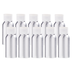 Белый 50 флаконы пустые многоразовые алюминиевые многоразовые, с пластиковыми откидными крышками, для эфирных масел ароматерапия лабораторные химикаты, белые, 9.1x3.5 см, емкость: 50 мл (1.69 жидких унций)