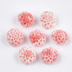 Saumon Perles de corail synthétiques, teint, fleur de lotus, Saumon, 15x16x9.5mm, Trou: 1.4mm
