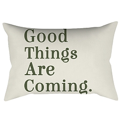 Word Green Series Nordic Style Geometry Abstract Polyester Throw Pillow Covers, Cushion Cover, for Couch Sofa Bed, Rectangle, Word, 300x500mm