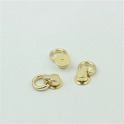 Light Gold Zinc Alloy Side Clip Buckles Nail Rivet Connector Clasp, with O Ring, for Bag Hanger, Light Gold, 19x12x5.5mm