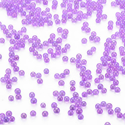 Medium Orchid DIY 3D Nail Art Decoration Mini Glass Beads, Tiny Caviar Nail Beads, AB Color Plated, Round, Medium Orchid, 2mm, about 450g/bag