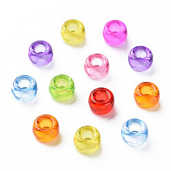 Couleur Mélangete Perles acryliques transparentes, rondelle, couleur mixte, 9x5.5mm, Trou: 3.5mm, environ1770 pcs / 500 g