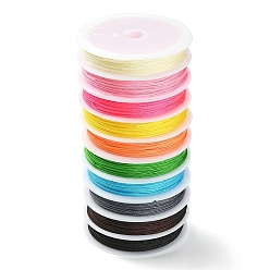 Color mezclado 10 rollos 10 colores hilo de nailon para abalorios, cordón de nudo chino, para la toma de pulsera, color mezclado, 0.8 mm, aproximadamente 10 yardas (9.14 m) / rollo, 1 rollo / color